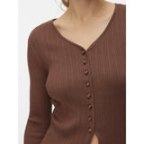 Vero Moda VERO MODA Damen Cardigan VMWILLOW Cardigan Cocoa Brown