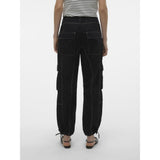 Vero Moda VERO MODA Damen Hose VMKIM Restudsalg Black BIRCH STICHES