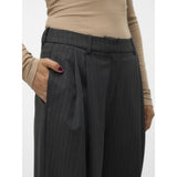 Vero Moda VERO MODA Damen Hose VMSILJE Pant Dark Grey Melange PINSTRIPE
