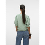Vero Moda VERO MODA Damen Pullover VMDoffy Knit Birds Egg Green MELANGE