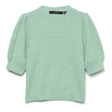 Vero Moda VERO MODA Damen Pullover VMDoffy Knit Birds Egg Green MELANGE