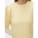 Vero Moda VERO MODA Damen Pullover VMDoffy Knit Golden Haze WHITE MELANGE