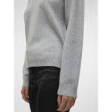Vero Moda VERO MODA Damen Pullover VMDoffyshine Blouse Light Grey Melange Silver Lurex
