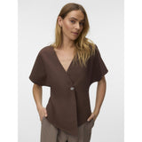 Vero Moda VERO MODA Damen Top VMSONJA Top Chocolate Martini SILVER BUTTON