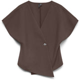 Vero Moda VERO MODA Damen Top VMSONJA Top Chocolate Martini SILVER BUTTON