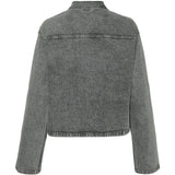 Vero Moda VERO MODA Damenbluse VMELLAS Shirt Light Grey Denim STUDS
