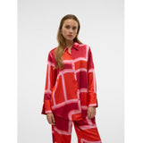 Vero Moda VERO MODA Damen Hemd VMREBA Restudsalg Fiery Red Silba