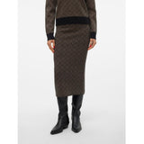 Vero Moda VERO MODA Damen Rock VMARIA Skirt Black W. SILVER MINK GRAFIC PRINT