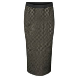 Vero Moda VERO MODA Damen Rock VMARIA Skirt Black W. SILVER MINK GRAFIC PRINT