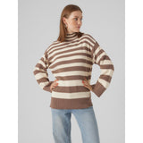 Vero Moda VERO MODA Damen Strick VMHERMOSA Restudsalg Brown Lentil W BIRCH