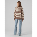 Vero Moda VERO MODA Damen Strick VMHERMOSA Restudsalg Brown Lentil W BIRCH