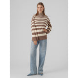 Vero Moda VERO MODA Damen Strick VMHERMOSA Restudsalg Brown Lentil W BIRCH