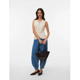 Vero Moda VERO MODA Damenweste VMSILVIA Vest Birch W. GOLD BUTTONS
