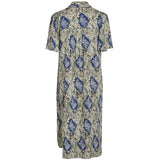 VILA VILA Damen Kleid VIJONA Restudsalg Cloud Dancer SNAKE BLUE PRINT