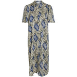 VILA VILA Damen Kleid VIJONA Restudsalg Cloud Dancer SNAKE BLUE PRINT