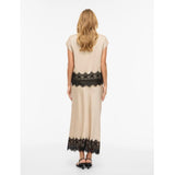 VILA VILA Damen Rock VIEllette Skirt Cement BLACK LACE
