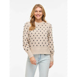 VILA VILA Damen Strick VIDOTTIE Blouse Birch NAVY BLAZER DOTS
