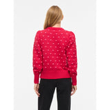 VILA VILA Damen Strick VIDOTTIE Blouse Jazzy CARMINE ROSE DOTS