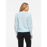 VILA VILA Damen Strick VIDOTTIE Blouse Nantucket Breeze WHITE DOTS