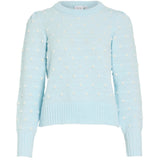 VILA VILA Damen Strick VIDOTTIE Blouse Nantucket Breeze WHITE DOTS