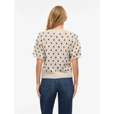 VILA VILA Damen T-Shirt VIDOTTIE T-shirt Birch NAVY BLAZER DOTS