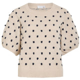 VILA VILA Damen T-Shirt VIDOTTIE T-shirt Birch NAVY BLAZER DOTS