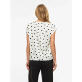 VILA VILA Damen Top VIELLETTE Top Snow white aop black dots