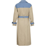 VILA VILA Damen Trenchcoat VIBera Restudsalg Medium Blue Denim TRAVERTINE