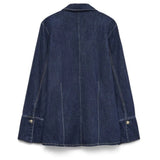 Vero Moda Vero Moda Damen-Überschicht VMNIKKA Shirt Dark Blue Denim