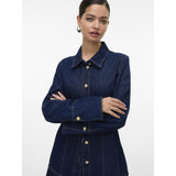 Vero Moda Vero Moda Damen-Überschicht VMNIKKA Shirt Dark Blue Denim