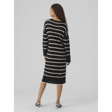 Vero Moda Vero Moda Damen Kleid VMJOANA Dress Black Stripes W. Birch