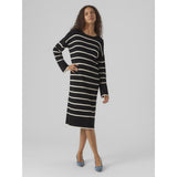 Vero Moda Vero Moda Damen Kleid VMJOANA Dress Black Stripes W. Birch