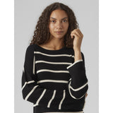 Vero Moda Vero Moda Damen Kleid VMJOANA Dress Black Stripes W. Birch