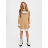 Vero Moda Vero Moda Damen Strickkleid VMSIMONENEW Restudsalg Tan W. BIRCH + AZTEC