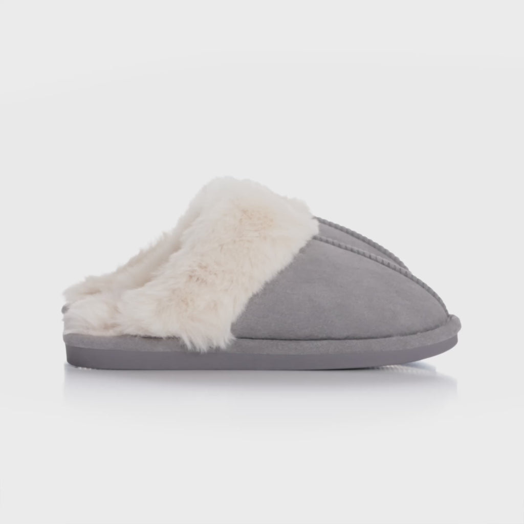 SHOES Julle Damen Hausschuhe BNB-15 Restudsalg Grey