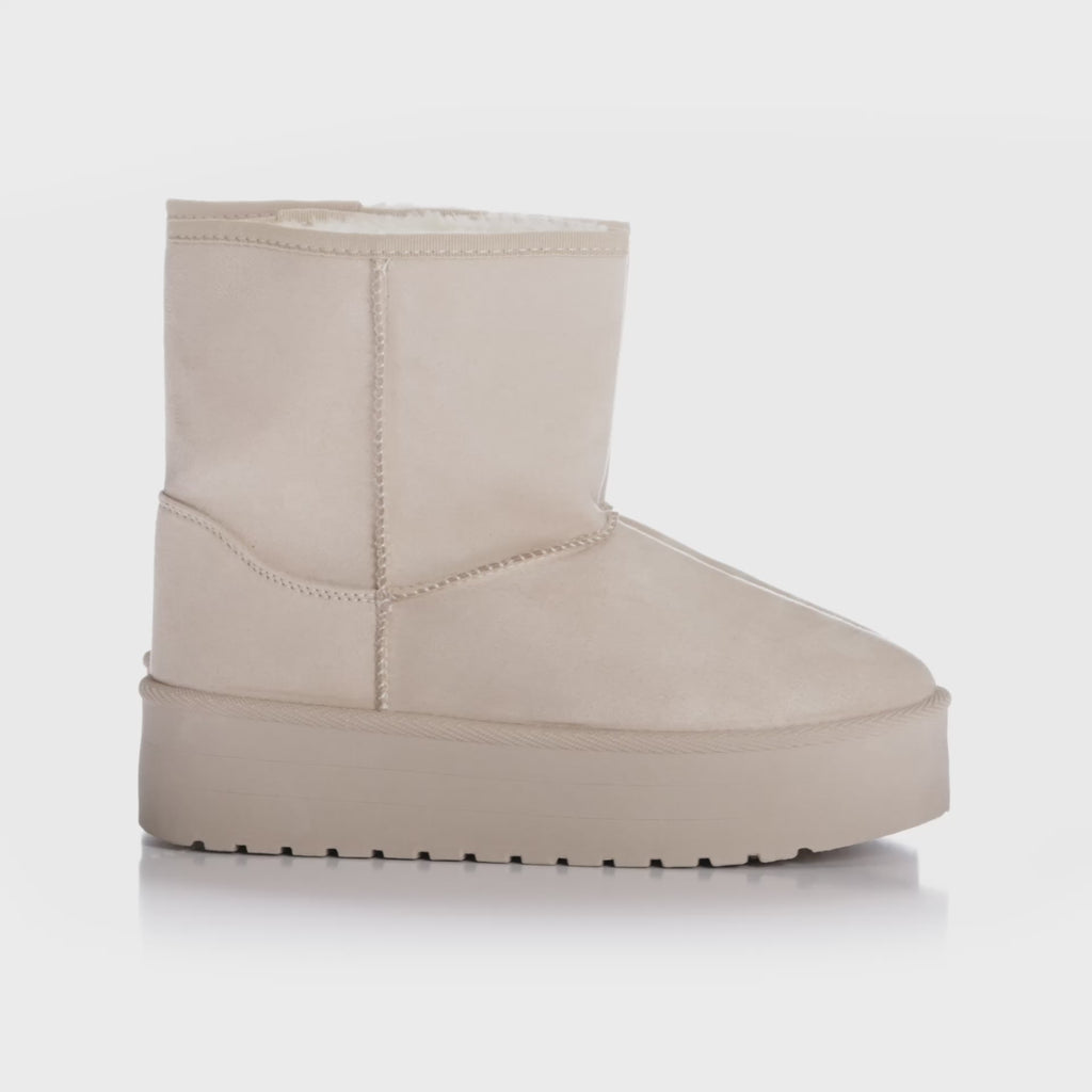 SHOES Tulle Damen Teddy Winterstiefel 6432 Restudsalg Beige